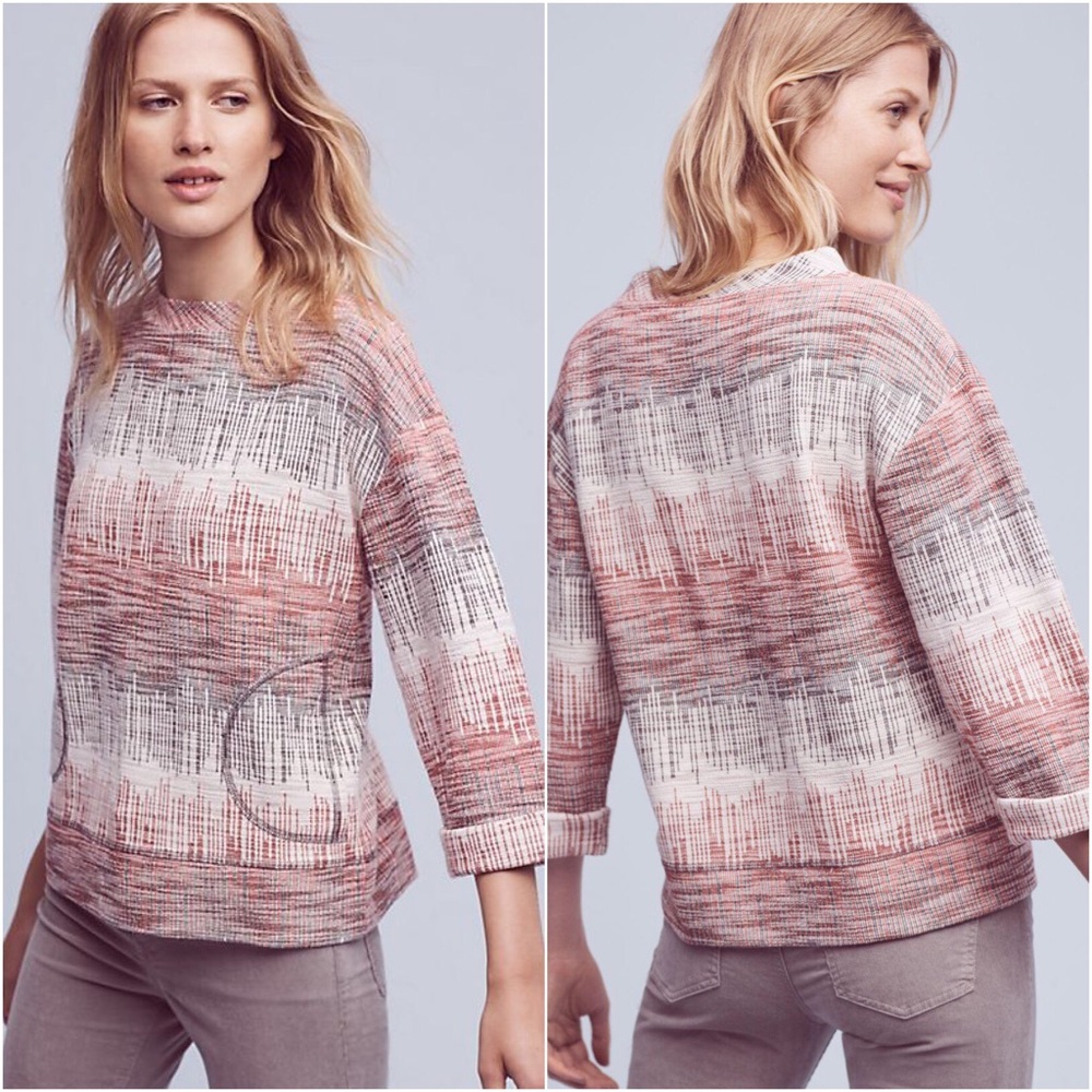 Anthropologie Etched Sunset Sweatshirt Top
